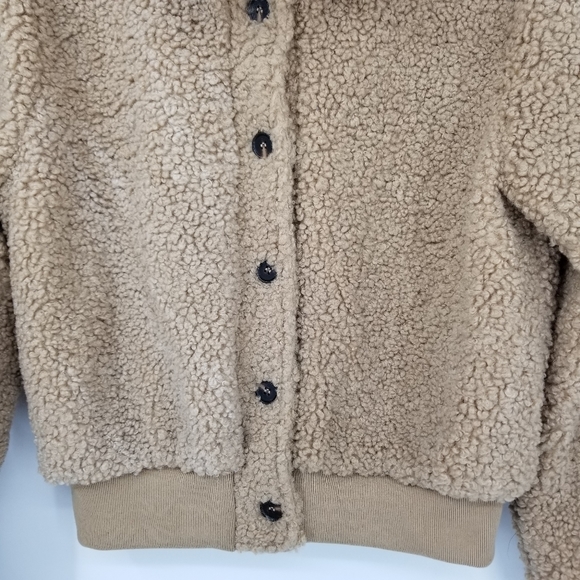 Fate Camel Teddy Button Up Jacket Size Small - Picture 5 of 11